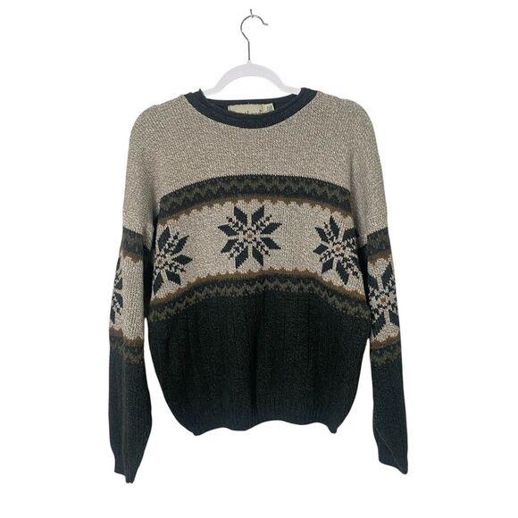 Vintage Greatland Cotton Blend Fair Isle Knit Grandpa Sweater Men's Size Large - Picture 1 of 10